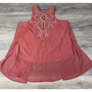 Society Girl/x-small/ Juniors/Coral blouse/sleevless/ summer Top/‎